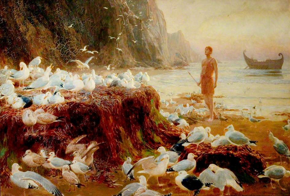 Briton Riviere An Old World Wanderer 1887 Fine Art Print