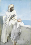 Anders Zorn An Algerian Man and Boy Looking Across Bay of Algiers 1887 Fine Art Print