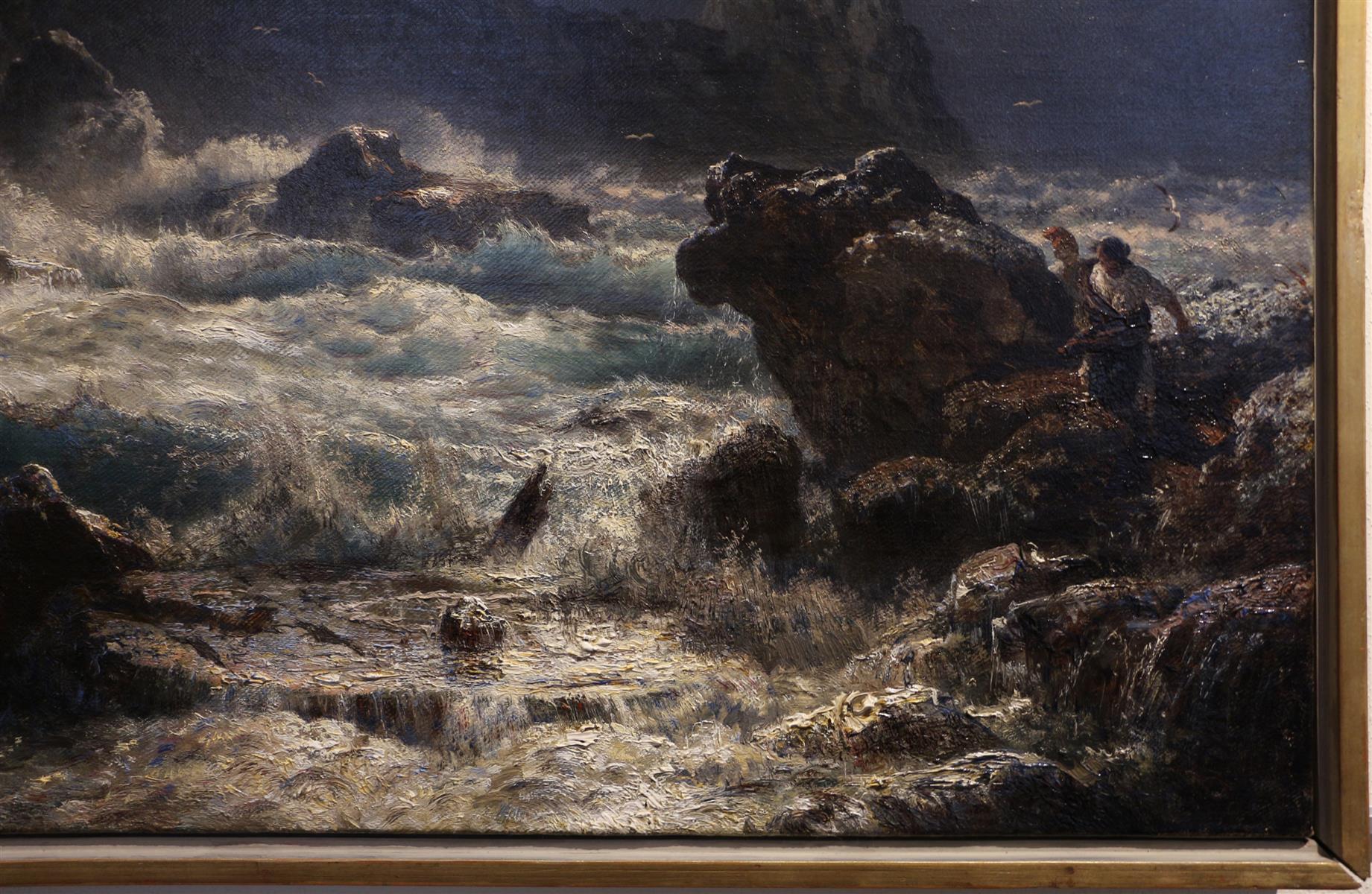 Andreas Achenbach An Agitated Marina under a Stormy Sky 1853 Fine Art Print