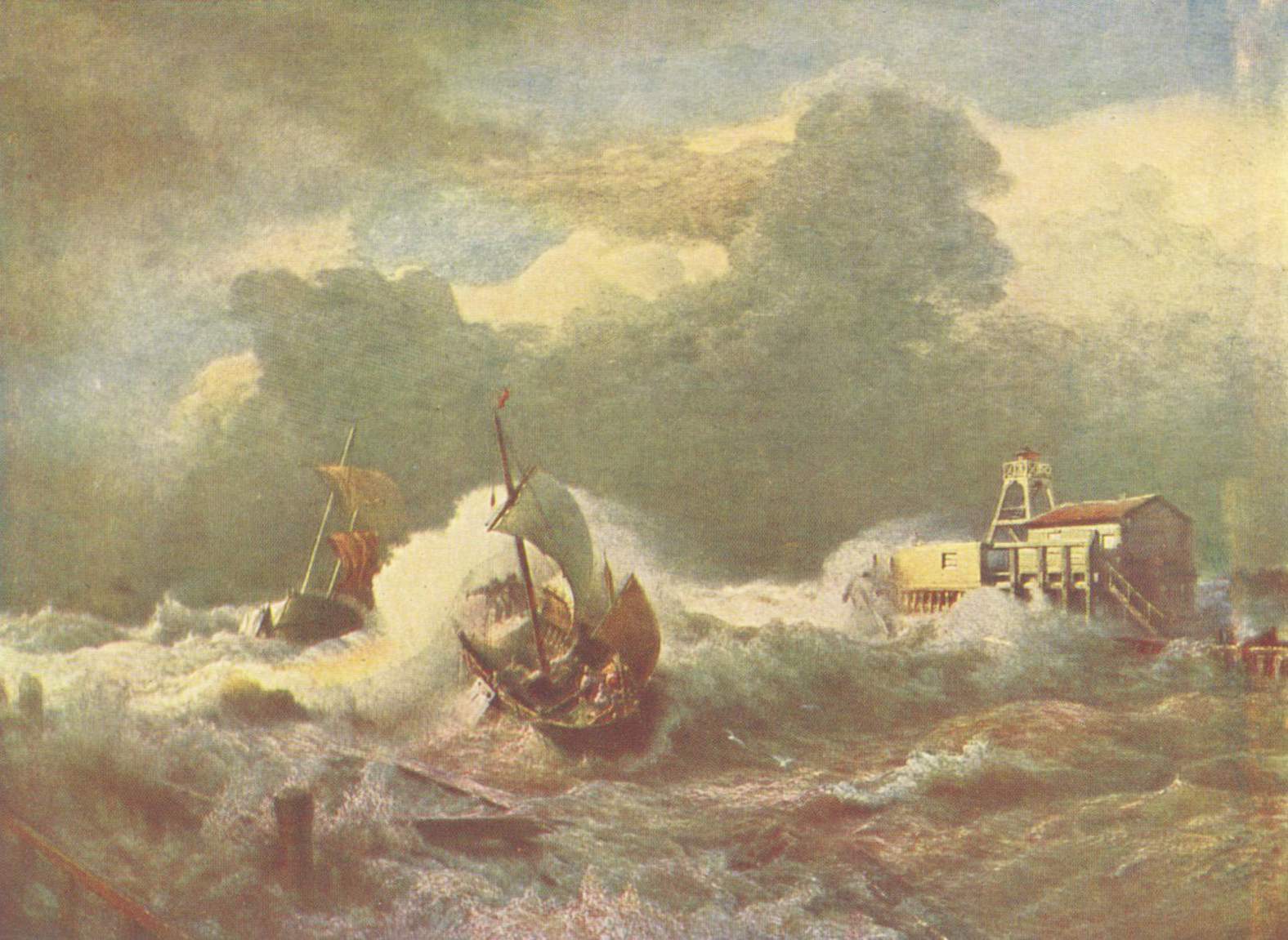 Andreas Achenbach Lighthouse at Ostend 1887 Fine Art Print