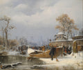 Andreas Achenbach Winter Boat Dock 1838 Fine Art Print
