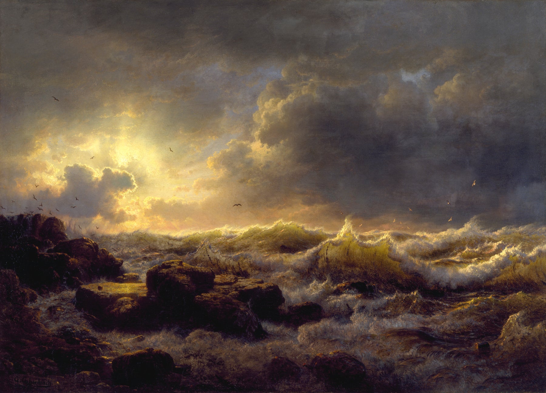 Andreas Achenbach It Clears up, Coast of Sicily 1847 Fine Art Print