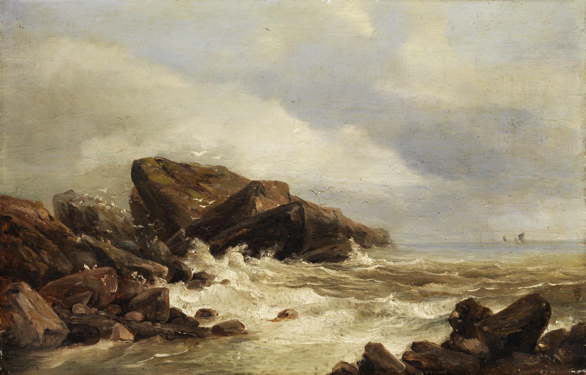 Andreas Achenbach Rocky Coast in the Surf 1835 Fine Art Print