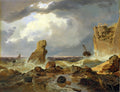 Andreas Achenbach Surf on a Rocky Coast 1835 Fine Art Print