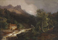 Andreas Achenbach Mountain Landscape with Mill 1884 Fine Art Print