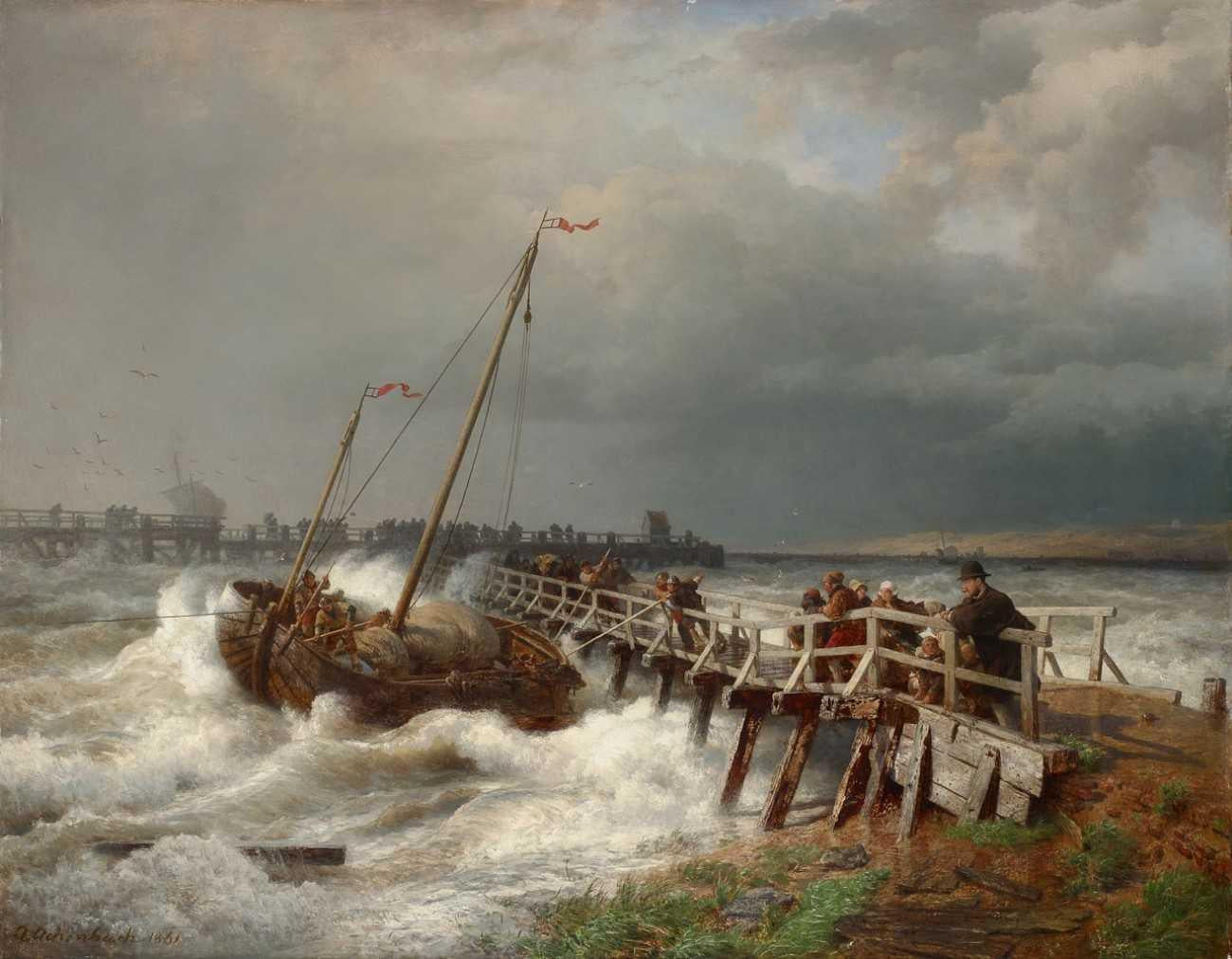 Andreas Achenbach Damage to the Old Pier 1861 Fine Art Print