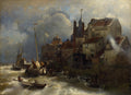 Andreas Achenbach Coastal Landscape With City View 1875 Fine Art Print