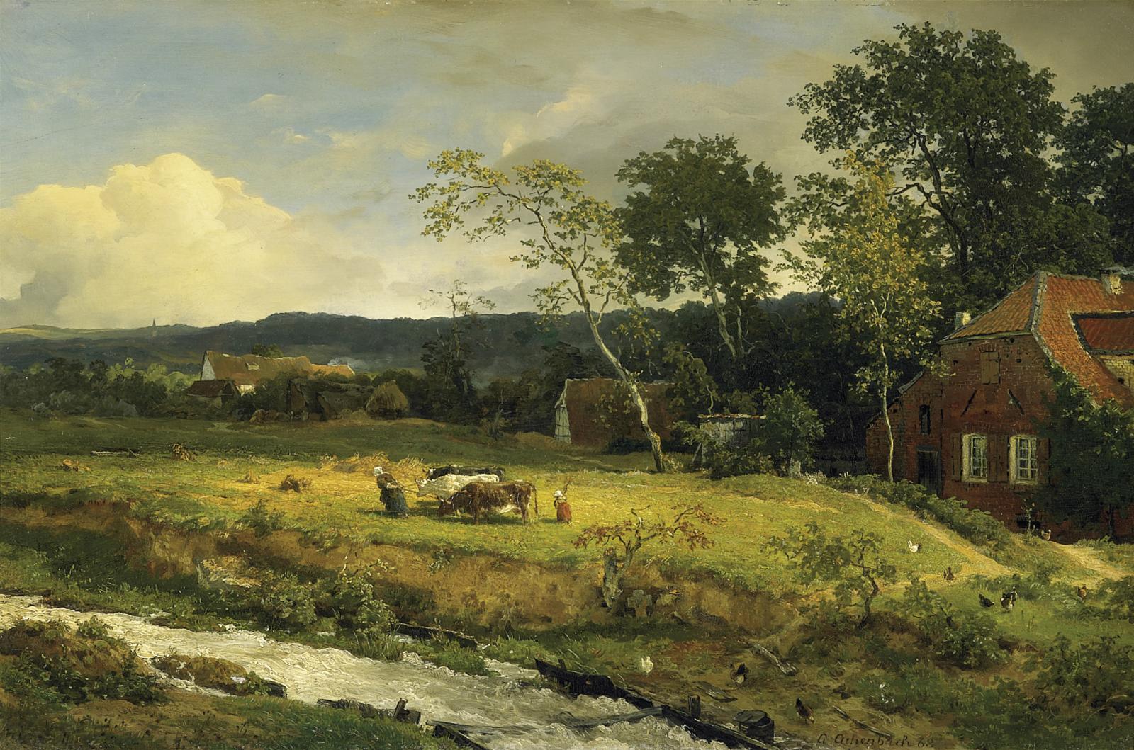 Andreas Achenbach Landscape in Hessen 1868 Fine Art Print