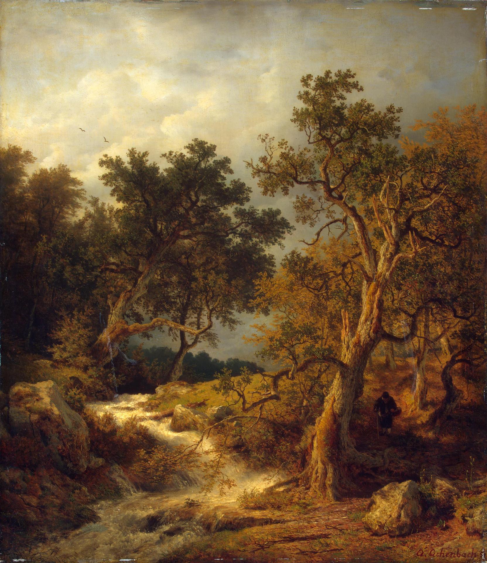 Andreas Achenbach Landscape with a Stream 1851 Fine Art Print