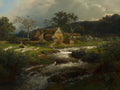 Andreas Achenbach Landscape with a Farmhouse and a Torrent 1865 Fine Art Print