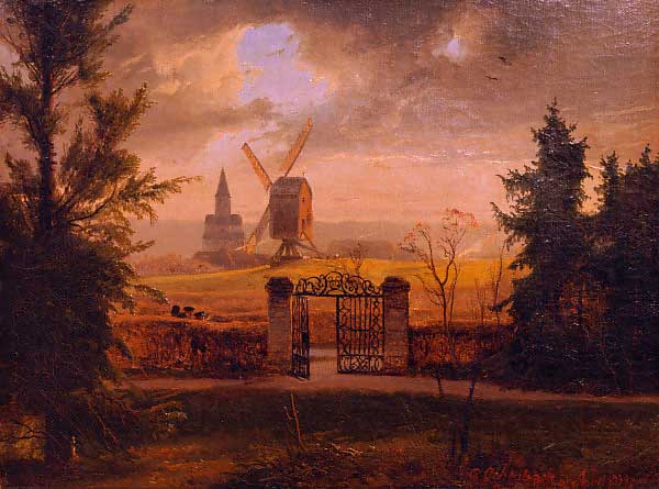 Andreas Achenbach Landscape With Church Of Schwarzrheindorf 1839 Fine Art Print
