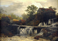 Andreas Achenbach Mill in the Forest at a Falling Mountain Water 1868 Fine Art Print