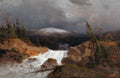 Andreas Achenbach Mill in the Forest on a Falling Mountain WaterNorwegian Mountain Landscape with a Mountain Stream 1843 Fine Art Print