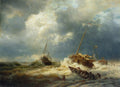 Andreas Achenbach Ships In A Storm On The Dutch Coast 1854 Fine Art Print