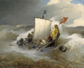 Andreas Achenbach Sailboats in the Storm 1895 Fine Art Print