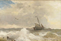Andreas Achenbach Sailors At Stormy Seas 1898 Fine Art Print