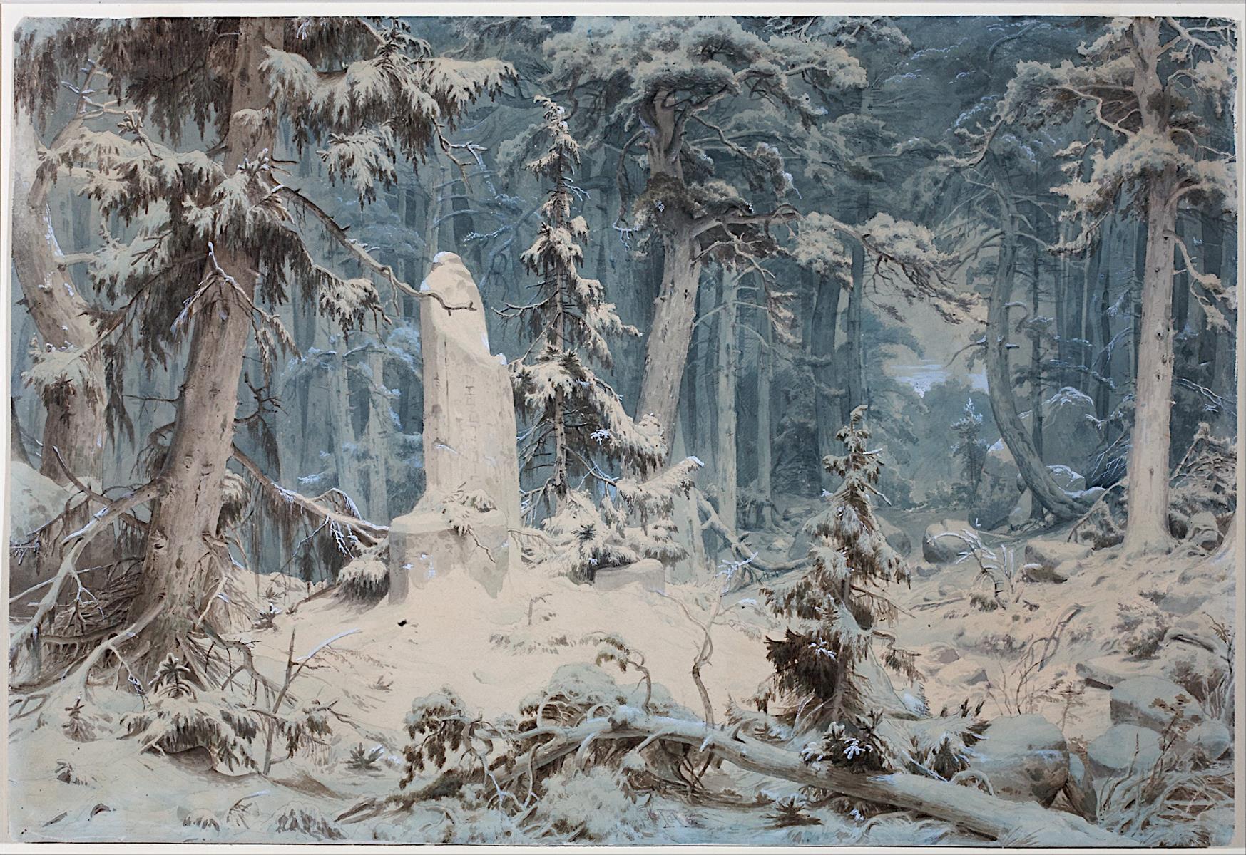 Andreas Achenbach Snowy Forest 1835 Fine Art Print