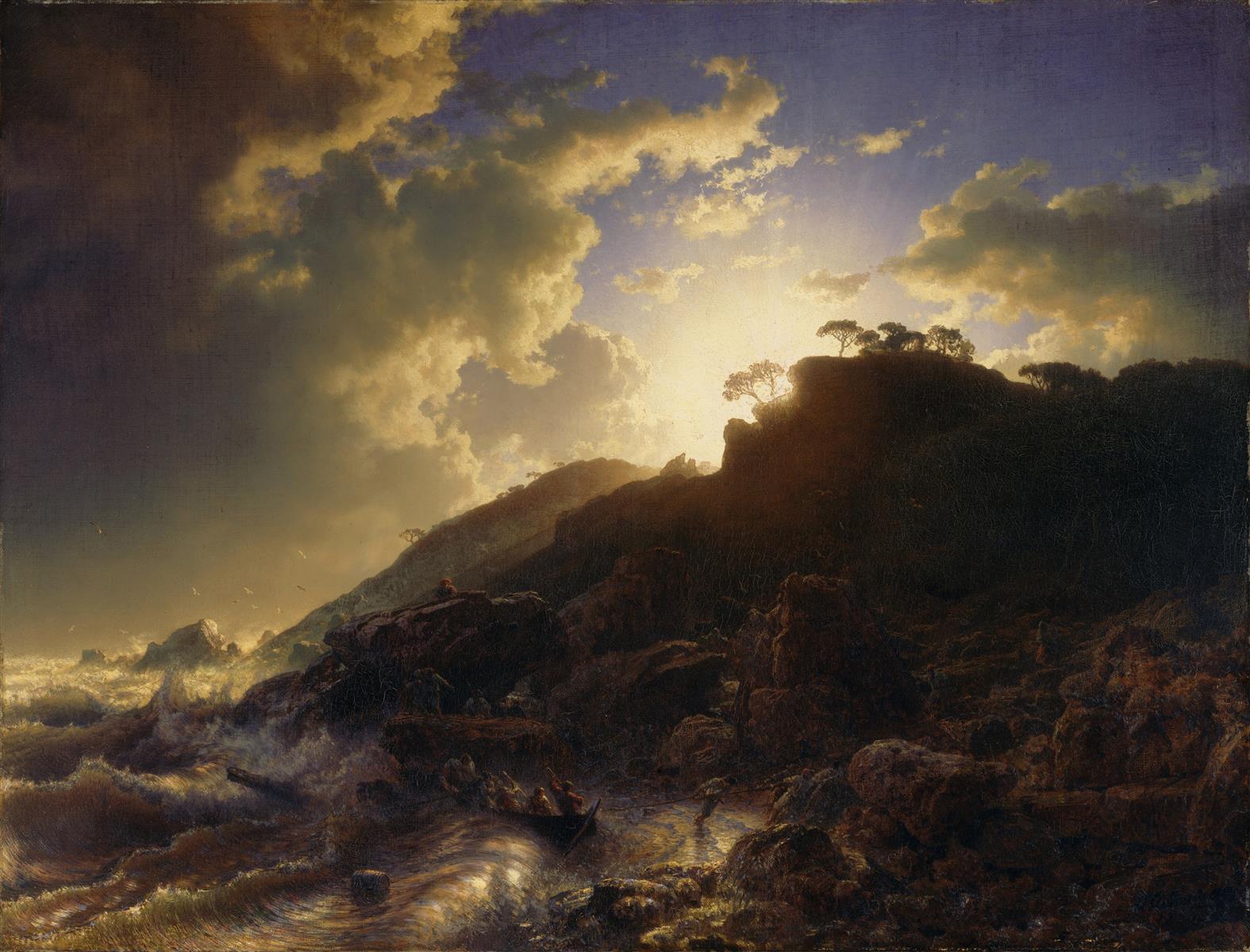 Andreas Achenbach Sunset after a Storm on the Coast of Sicily 1853 Fine Art Print