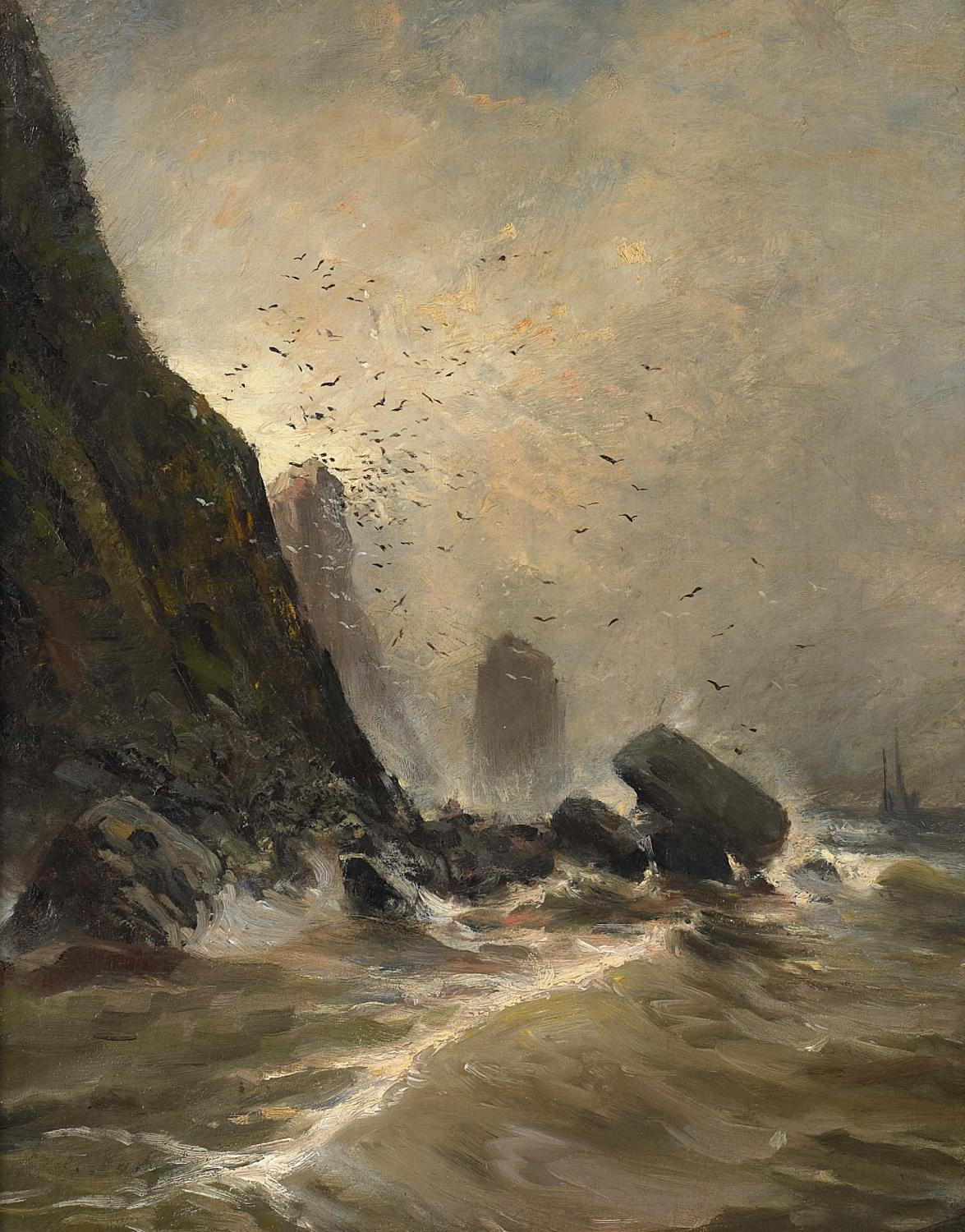 Andreas Achenbach Steep Coast on Heligoland 1884 Fine Art Print