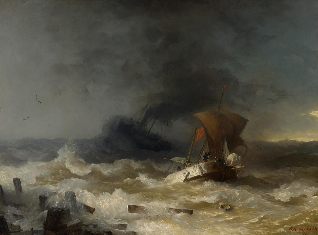 Andreas Achenbach Storm On The Sea 1881 Fine Art Print
