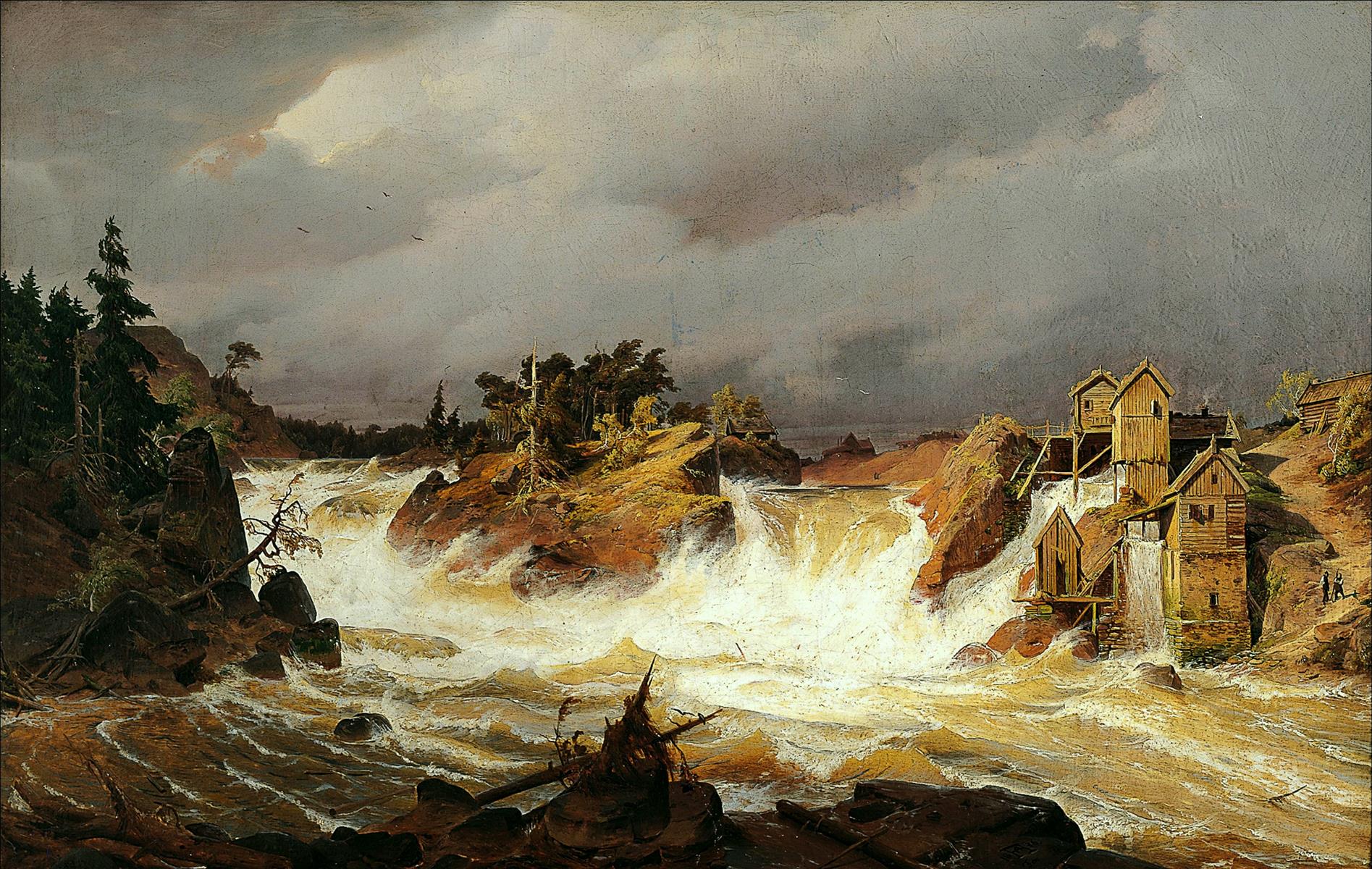 Andreas Achenbach Trollhättefallen 1836 Fine Art Print