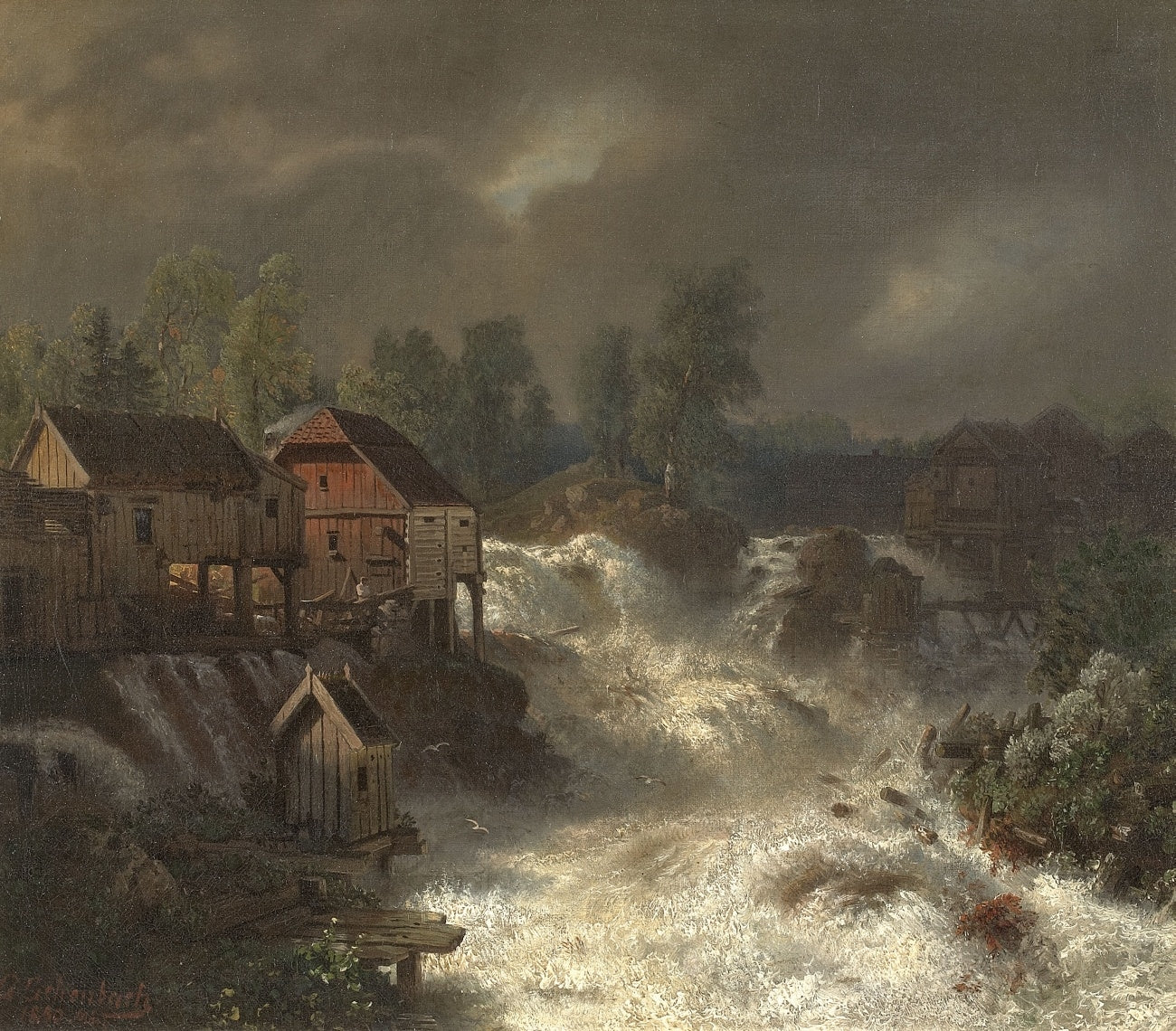 Andreas Achenbach The Waterfalls of Trollhättan in Sweden 1850 Fine Art Print
