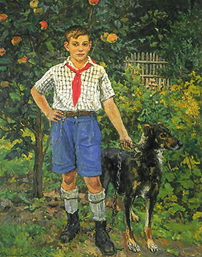 Pyotr Konchalovsky Andron with a Dog 1949 Fine Art Print