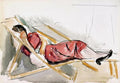 Wojciech Weiss Aneri in a Deck Chair 1918 Fine Art Print