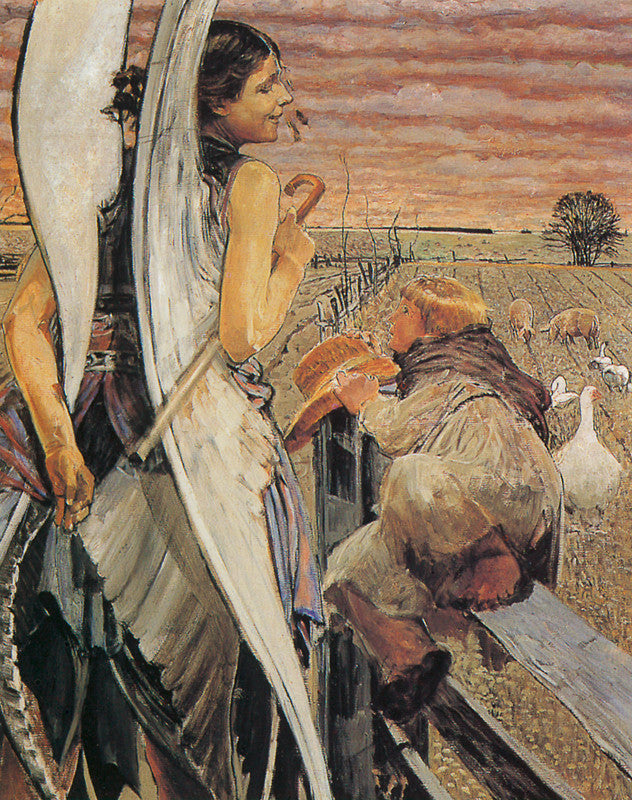 Jacek Malczewski Angel and the LIttle Shepherd Boy #1 1903 Fine Art Print