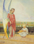 Jacek Malczewski Angel and the LIttle Shepherd Boy 1903 Fine Art Print