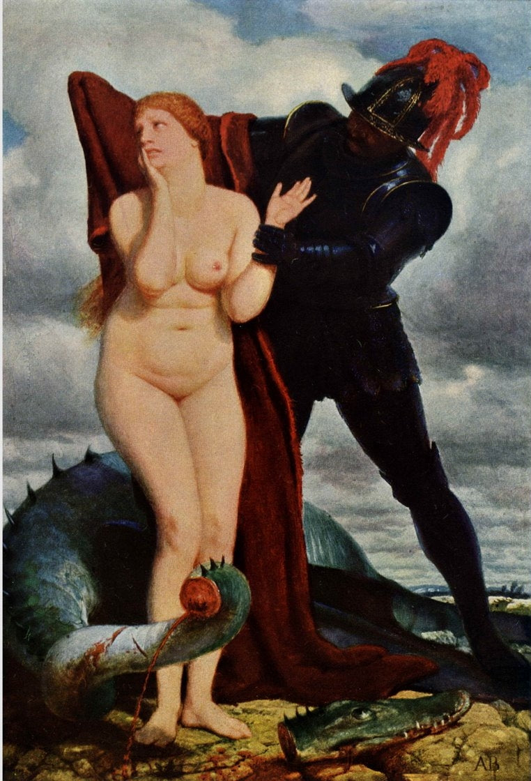 Arnold Böcklin Angelika, Guarded by a Dragon 1880 Fine Art Print