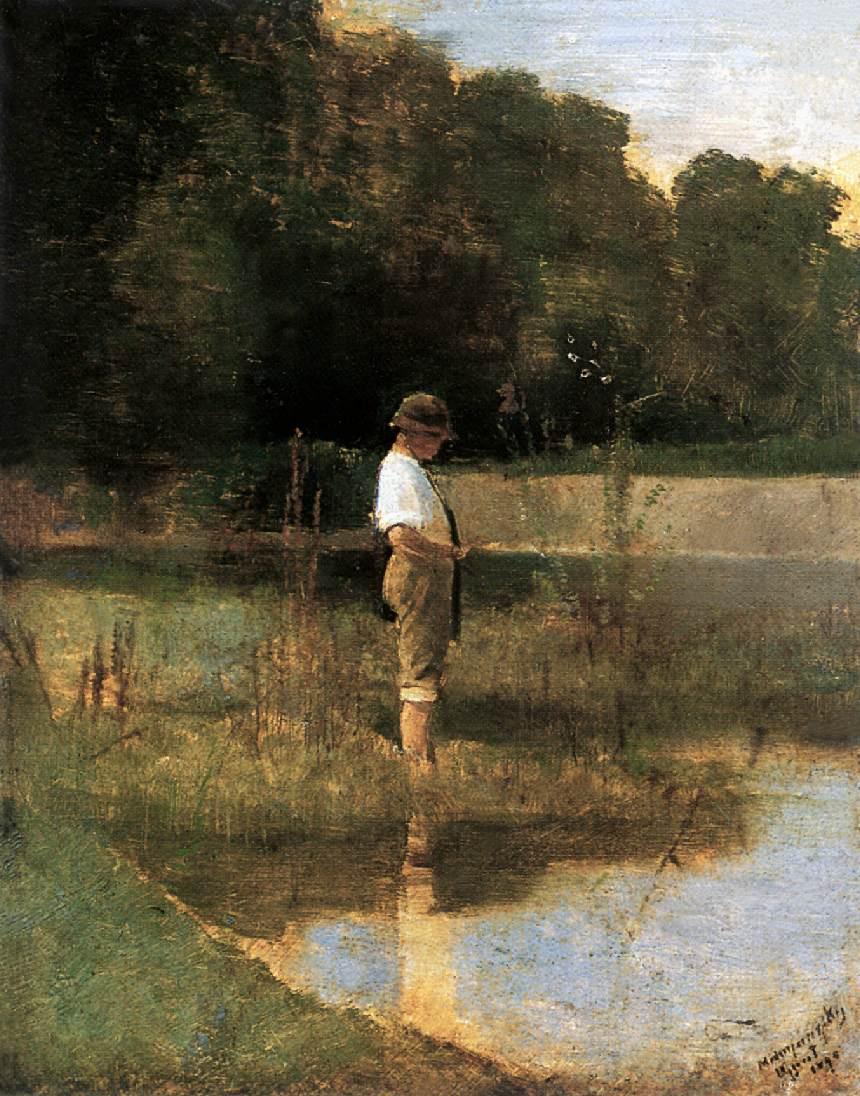 Laszlo Mednyanszky Angler 1890 Fine Art Print