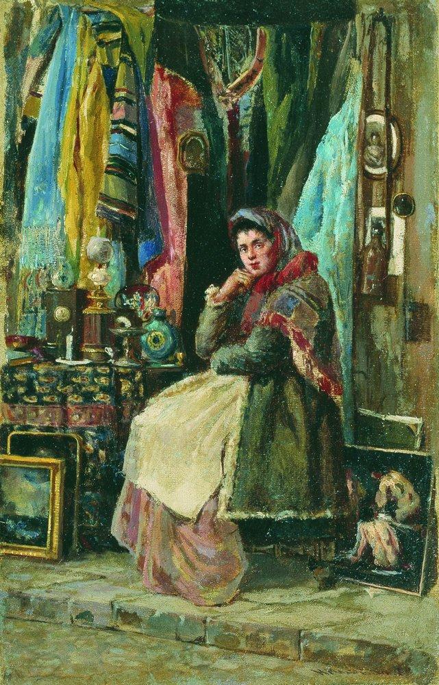 Konstantin Makovsky Antique Shop 1882 Fine Art Print