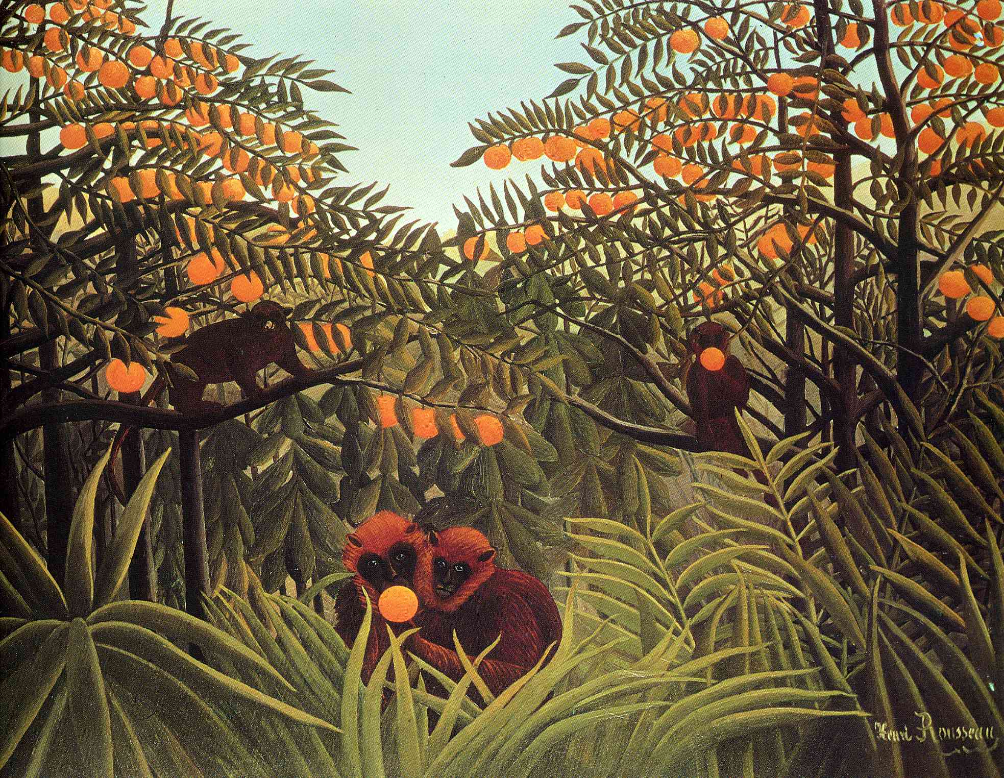 Henri Rousseau Apes in the Orange Grove 1910 Fine Art Print