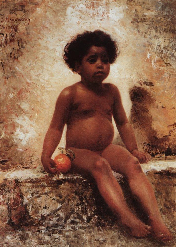 Konstantin Makovsky Arab Boy with an Orange 1870 Fine Art Print