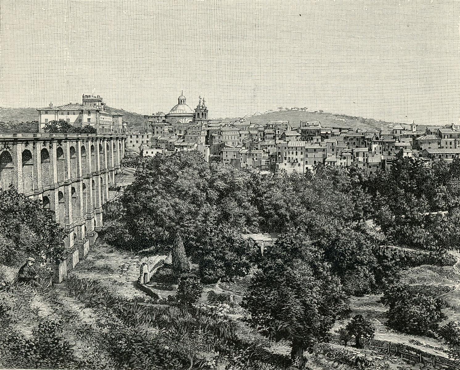 Giuseppe Barberis Sbocco Del Viadotto E Panorama Del Paese 1894 Fine Art Print