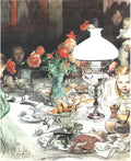 Carl Larsson Around the Lamp at Evening 1900 Fine Art Print