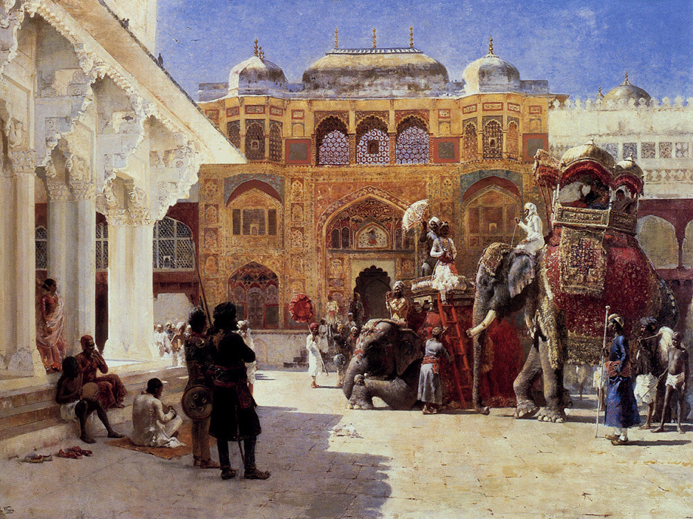 Edwin Lord Weeks Arrival Of Prince Humbert, The Rajah, At The Palace Of Amber 1888 Fine Art Print
