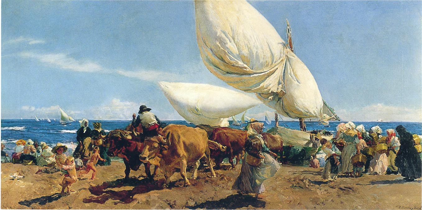 Joaquín Sorolla Arrival of the Fishing Boats on the beach, Valencia 1898 Fine Art Print
