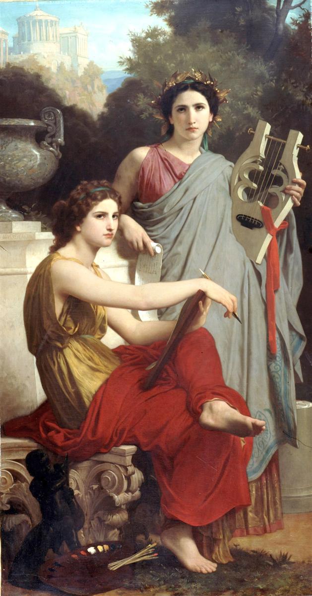 William-Adolphe Bouguereau Art and Literature 1867 Fine Art Print