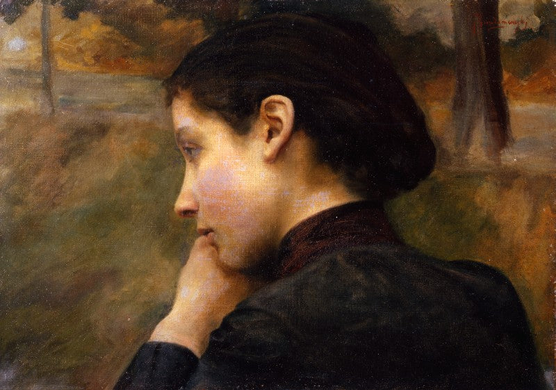 Émile Friant Female Profile. Studio For 'Lovers' (Autumn Evening) 1888 Fine Art Print