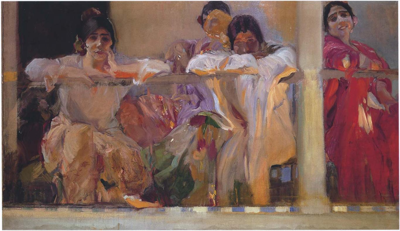 Joaquín Sorolla Artist's Patio, Cafe Novedades, Seville 1915 Fine Art Print