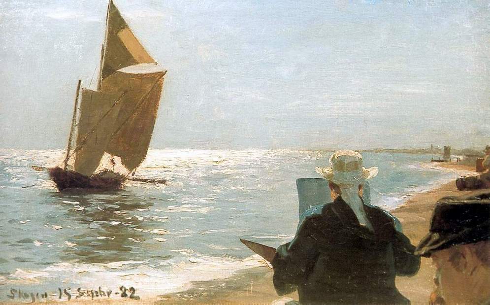 Peder Severin Kroyer Artists on the Beach 1882 Fine Art Print