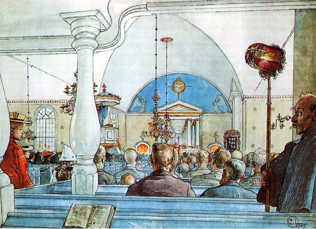 Carl Larsson At Church 1905 Fine Art Print