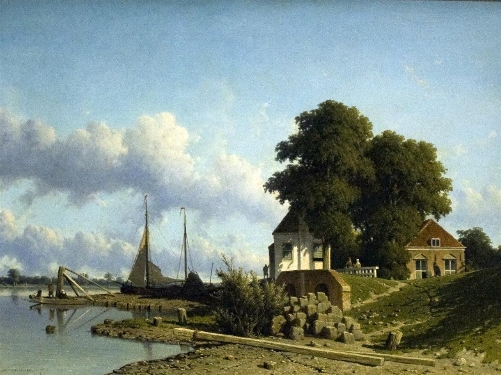 Johan Hendrik Weissenbruch At Elshout Sun 1850-1854 Fine Art Print