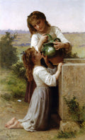 William-Adolphe Bouguereau At The Fountain 1897 Fine Art Print
