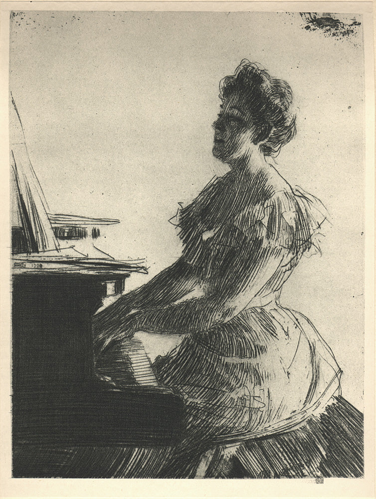 Anders Zorn At the Piano 1900 Fine Art Print