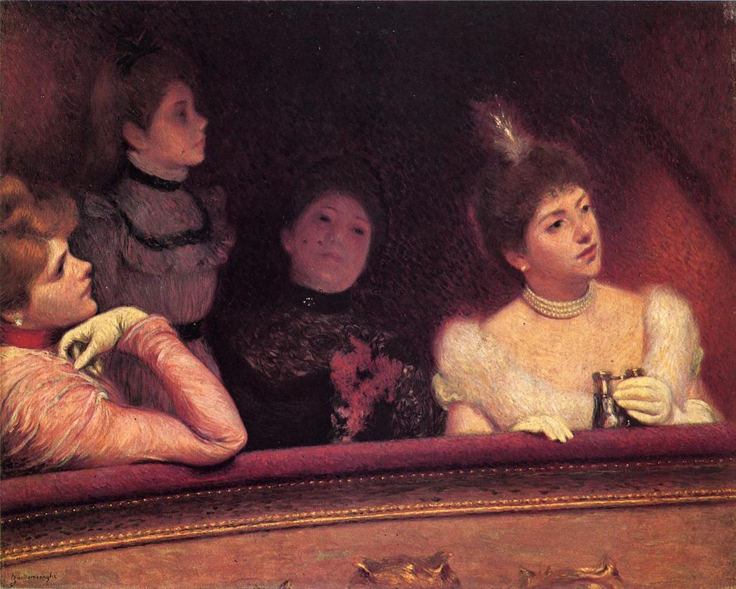 Federico Zandomeneghi At the Theater 1895 Fine Art Print