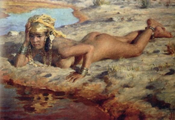 Nasreddine Dinet At the edge of the wadi 1898 Fine Art Print