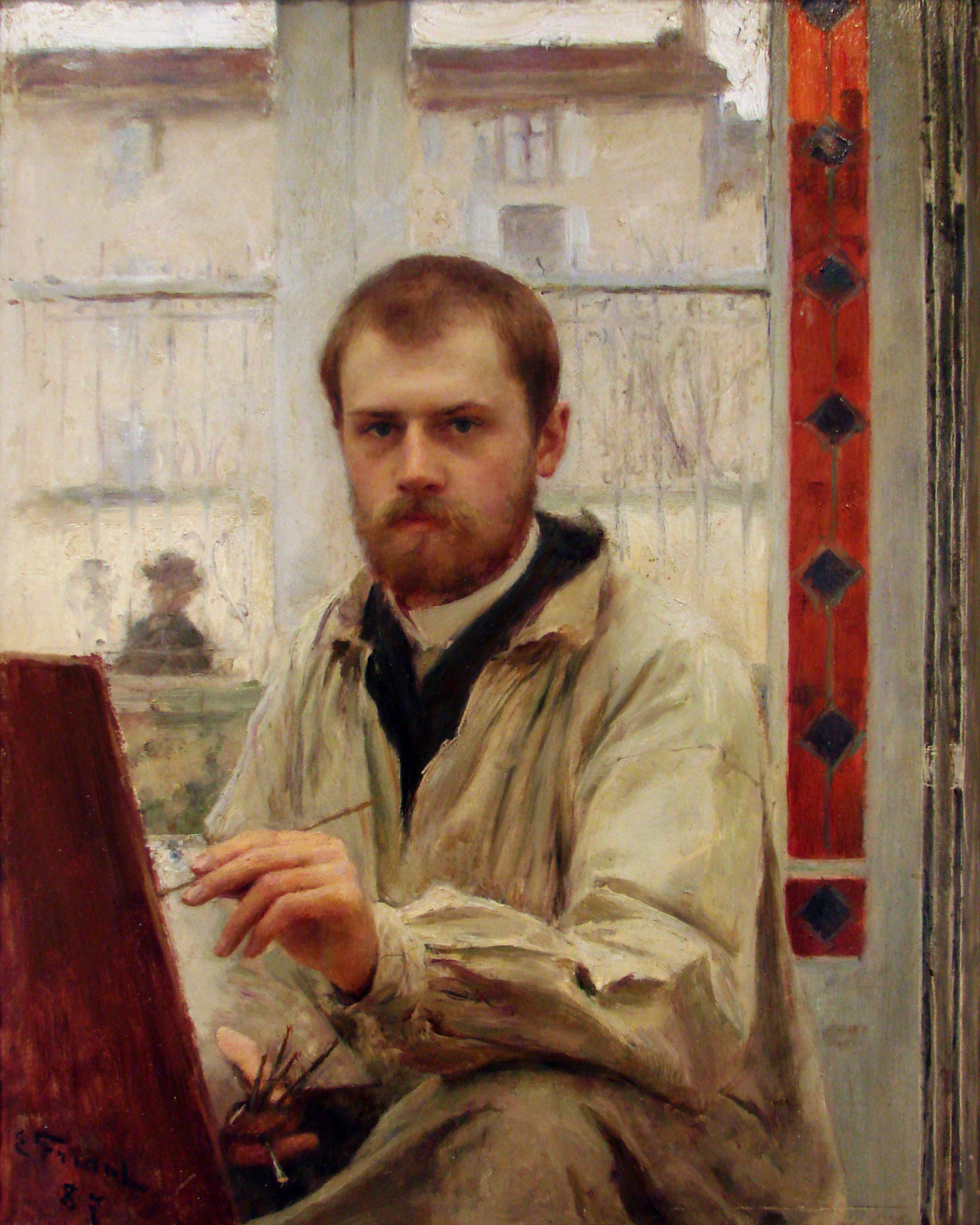 Émile Friant Self-Portrait in Gray Light 1887 Fine Art Print